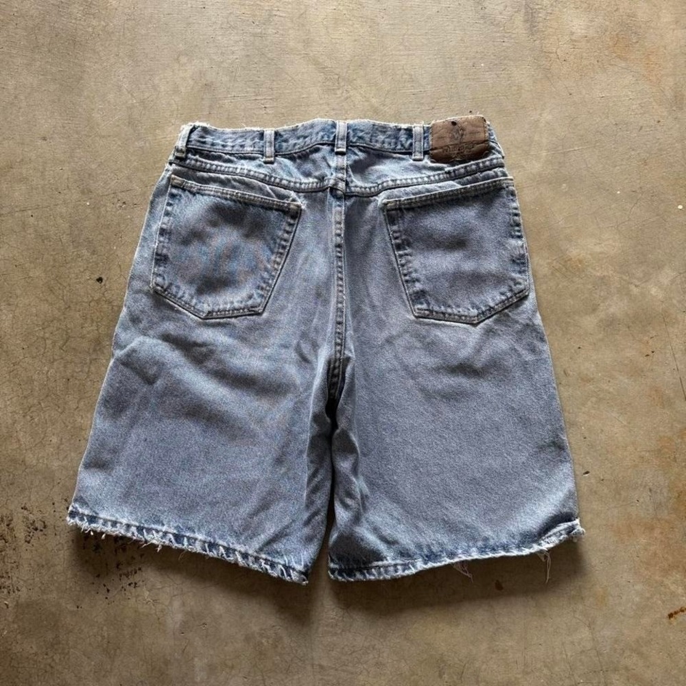 Baggy Light Wash Wrangler Faded Jorts Denim Jean Shorts Vintage Distressed 34